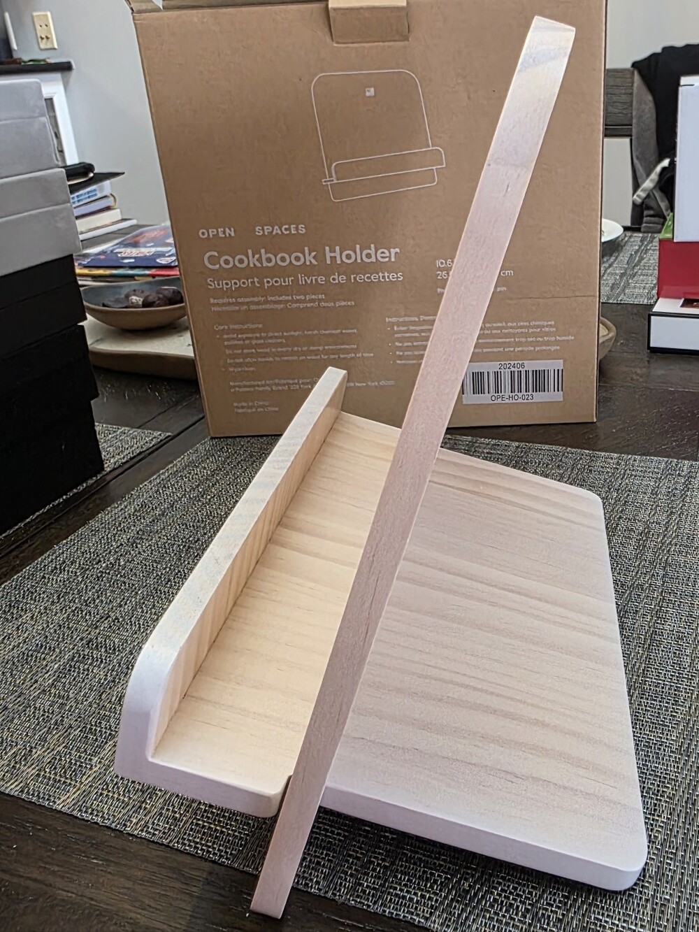 Light Wood Cookbook Holder - Natural Wood